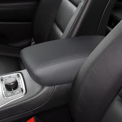 INTGET Car Center Console Armrest Cover for 2011-2020 2021 Jeep Grand Cherokee Accessories Arm Rest Box Pad Console Lid Protection Saver for Grand Cherokee Console Cover(Black)