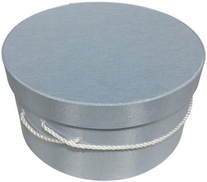 Sarah's Hat Boxes Classic Light Blue Hat Box – 18.5" x 9.5" (Dia. x Ht.) Handmade in USA – Odorless Non-Toxic Adhesive, Cording Handle – Premium Storage for Hats & Accessories