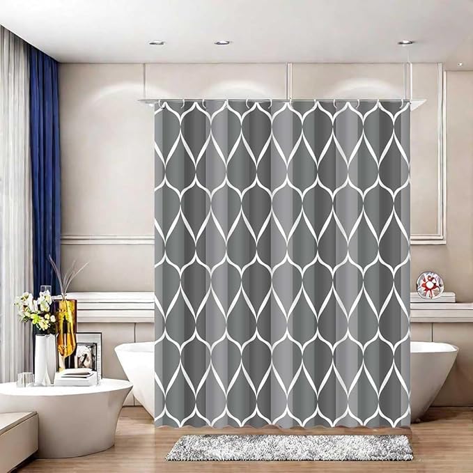 MCCKTIU Gray Shower Curtain Grey Modern Bathroom Shower Curtain Waterproof Fabric Machine Washable Shower Curtains 60 x 72 Inches