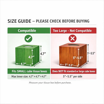 PEMAR Handcrafted Wooden Tissue Box Cover for Small Cube Tissue Boxes Only (Max Inner Size 4.7”) – Capiz Shell Inlay Decorative Tissue Holder for Bathroom, Living Room & Office (Teal Vines)