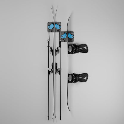 Ultimate Ski & Snowboard Wall Rack | Secure, Non-Slip Storage | Fits Any Ski/Board | Garage Organization | Ski Storage Rack | Snowboard Storage Rack | Winter Gear Organizer | 2 Pck