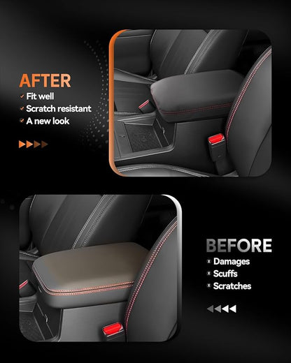CDEFG for Nissan Frontier 2022-2025 2026 Center Console Cover Armrest Box Cover for Frontier (S, SV, SL, Pro-X, Pro-4X) Accessories Console Arm Rest Protector Red Line