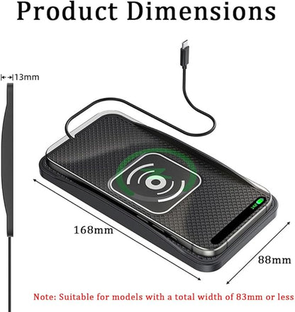 Wireless Car Charger Pad for Kia K4 2025, Type-C/USB 20W Car Wireless Charger Non-Slip Phone Charging Pad Car Accessories,A 30cm Cable Type-C Plug
