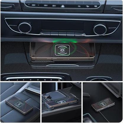 Wireless Charging Pad for Car for GMC Terrain 2010-2026, 20W Fast Wireless Car Charger Pad Type-C/USB Non-Slip Phone Charging Mat,A 30cm Cable Type-C Plug