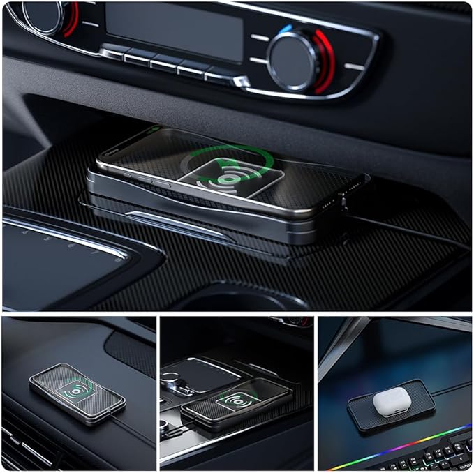 Wireless Car Charger Pad for Suzuki Grand Vitara 2000-2013, Type-C/USB 20W Car Wireless Charger Non-Slip Phone Charging Pad Car Accessories,A 30cm Cable Type-C Plug