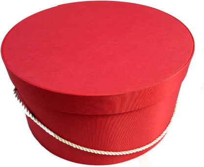 Sarah's Hat Boxes Classic Coral Hat Box – 11" x 5.5" (Dia. x Ht.) Handmade in USA – Odorless Non-Toxic Adhesive, Cording Handle – Premium Storage for Hats & Accessories