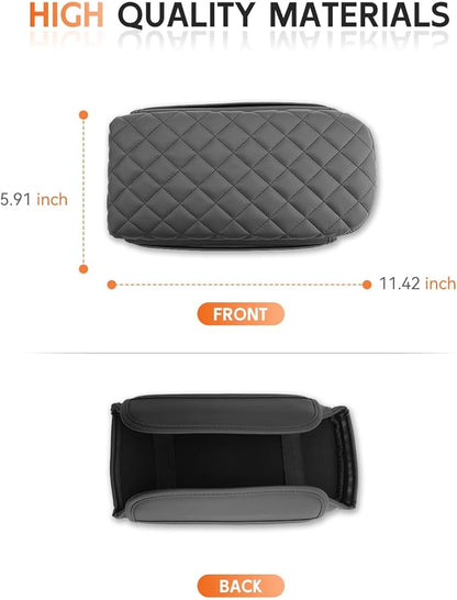 CDEFG for Chevrolet Trax 2024-2025 2026 Center Console Cover Armrest Box Cover for Chevy Trax (LS, 1RS, LT, 2RS, ACTIV) Accessories Arm Rest Protector Leather Checkered Padded Side Pocket