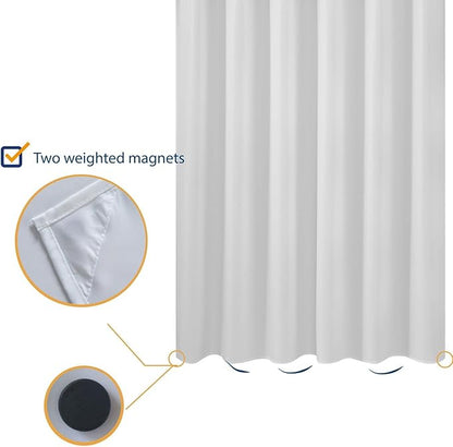 N&Y HOME Extra Long Fabric Shower Curtain or Liner 72 x 94 inch, Hotel Quality, Washable, White Bathroom Curtains with Grommets, 72x94