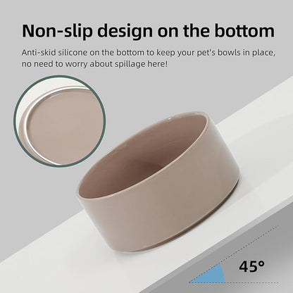 Ceramic 5.1inch Raised Double Bowls Set