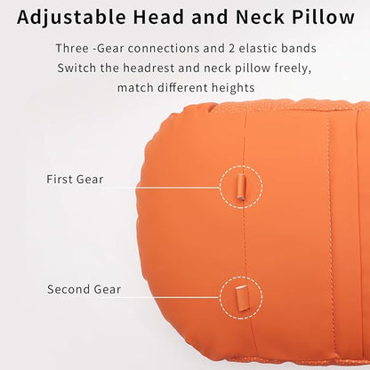 Car Headrest & Lumbar Support Set,Premium Skin-Feeling Napa Leather Soft and Comfortable Headrest,Car Seat Headrest Pillow Waist Support Car Interior Accessories for Driving Home Office