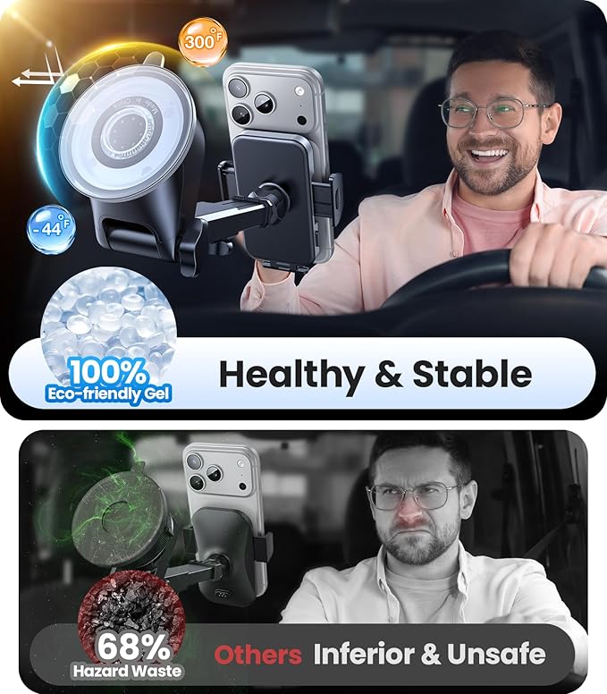 VICSEED 2026 Upgraded Car Phone Mount [98+LBS Strongest Suction] 360° Adjustable Phone Holders for Your Car Dashboard Windshield Vent, Universal for iPhone & Android Large Phones