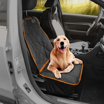AsFrost Dog Car Seat Cover for Cars SUVs Trucks, Thicked 600D Oxford Heavy Duty Waterproof Front Car Seat Covers for Dogs Durable Nonslip Padded Pet Car Seat Protector with Side Flaps, 2 Pack