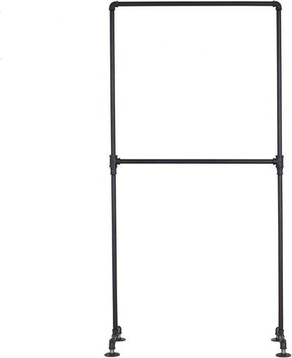 Industrial Pipe Double Rail Clothing Rack by William Robert's Vintage