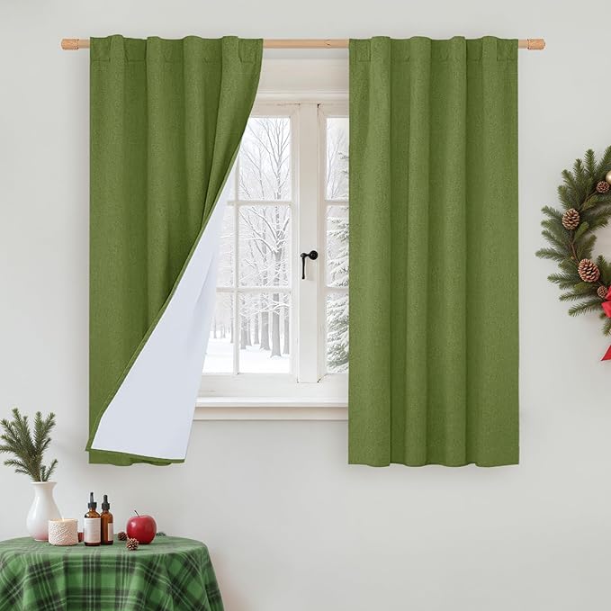 LAMIT 100% Blackout Linen Curtains