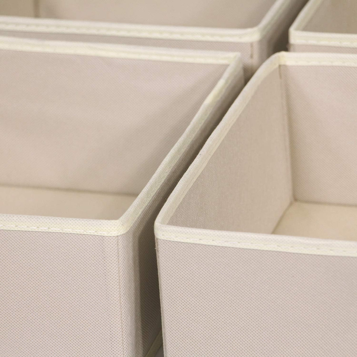 DIOMMELL 4 Pack Foldable Cloth Storage Box Closet Dresser Drawer Organizer Fabric Baskets Bins Containers Divider for Clothes Underwear Bras Socks Clothing,Beige 400