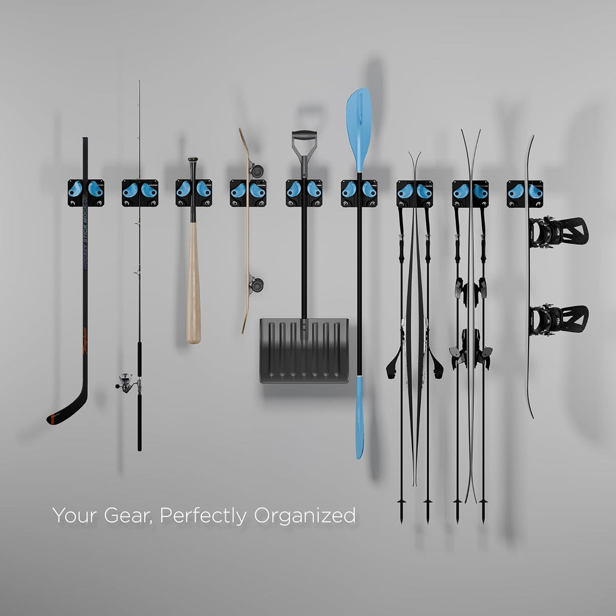 Ultimate Wall Storage Rack for Skis and Snowboards | Damage-Free Storage | Fits Any Ski or Snowboard | (Carbon, 1)
