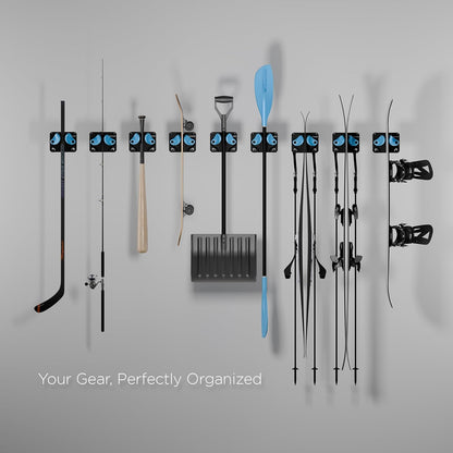 Ultimate Ski & Snowboard Wall Rack | Secure, Non-Slip Storage | Fits Any Ski/Board | Garage Organization | Ski Storage Rack | Snowboard Storage Rack | Winter Gear Organizer | 2 Pck