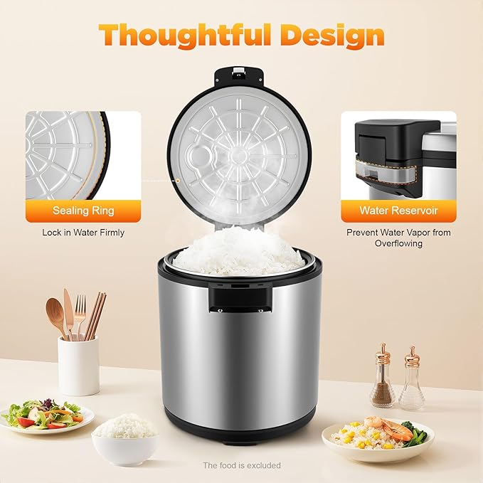 Commercial Electric Rice Warmer, Stainless Steel Rice Warmer Heavy Duty 6Gal