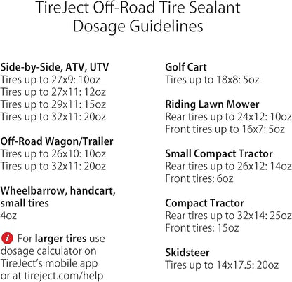 TireJect Off-Road Tire Sealant Kit - 5-in-1 Sealing - Fix and Prevent Flat Tires (10oz)