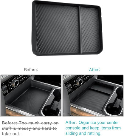 CDEFG for 2024 2025 2026 Chevy Silverado 2500HD 3500HD Center Console Organizer Accessories Middle Console Storage Box, Full Console w/Bucket Seats ONLY(Not for 1500, Not for Front Row w/Three-Seat)