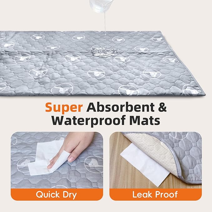 PJYuCien Washable Pee Pads for Dogs 2 Pack, 89" x 33" Octagonal Non-Slip and Leak-Proof Pee Mat, Puppy Training Pads for Whelping, Playpen, Crate, Bed （24/30/36/42'' 8 Panels Pen）