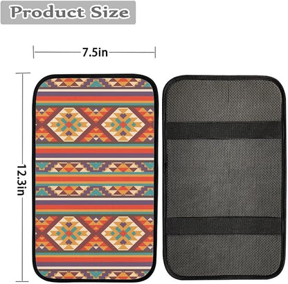 JoyLamoria Southwestern Car Armrest Pad Printed Casual Car Armrest Cushion Cover for Outdoor Travel