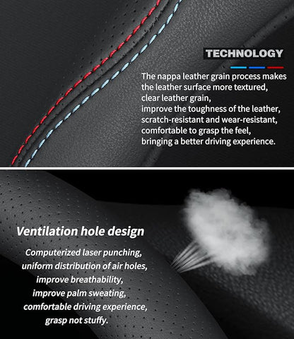 Custom-Fit Leather Steering Wheel Cover for Lexus, Non-Slip, Breathable, C-Style, For Lexus Accessories