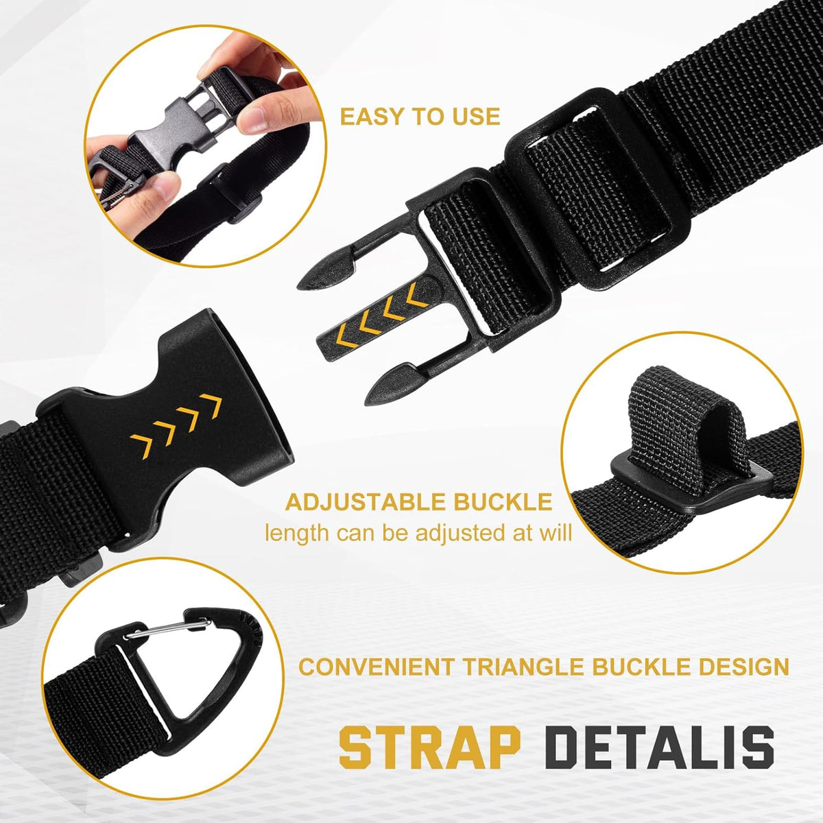 18 Pack 17 Inch Adjustable Extension Cord Holder Organizer with Triangle Clips Heavy Duty Storage Straps Extension Cord Hanger for Men Workshop and Garage Organization and Storage (Black)