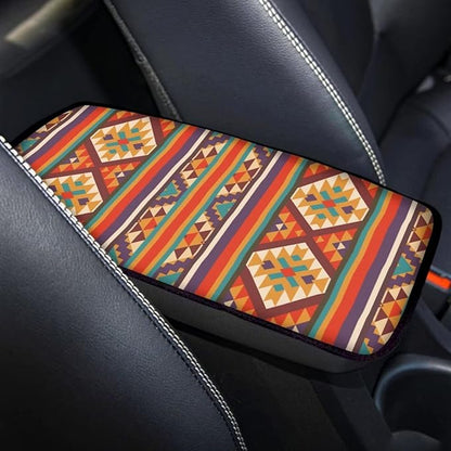 JoyLamoria Southwestern Car Armrest Pad Printed Casual Car Armrest Cushion Cover for Outdoor Travel