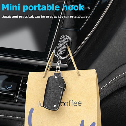 4PCS Car Mini Hooks, Multifunctional Self-Adhesive Vehicle Dashboard Backseat Hangers, Automotive Interior Wall Hanging Hook Stickers, Universal for SUV, Sedan, Truck (Black)
