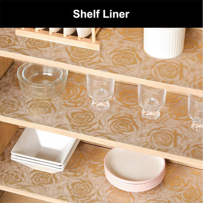 Cooyes Shelf Liner – Premium Non-Adhesive Cabinet & Drawer Liner for Kitchen – Waterproof Shelf Paper with Modern Pattern – Durable EVA Cabinet Mat – Easy to Cut （23.6" W x 360" L）