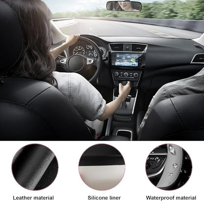 Car Steering Wheel Cover, Universal 15" Anti-Slip Auto Steering Wheel Protector for Men Women, Breathable Odor Free Leather Steering Wheel Car Accessories Fit Most Vehicles (Gray)