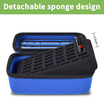 USB Flash Drive Case, SD Card/Memory Stick Pouch for SanDisk, for Samsung, for Netac, for Maspen/for SamData Thumb Drives, Hard Shell Protective Storage Organizer with Sponge- Box Only- Blue