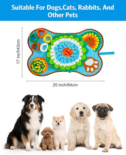 AMIR Snuffle Mat for Dogs, Sniff Mat Slow Feeding, Dog Snuffle Mat Encourages Natural Foraging Skills, Slow Eating, Help Stress Relief and Training