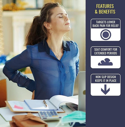 Yupbizauto Breathable Ergonomic Wedge Car Seat Cushion & Office Chair Support Comfortable Pressure-Relief Pad for Back & Tailbone Pain Ideal for Long Sitting, Posture Corrector Mesh Grey Firm
