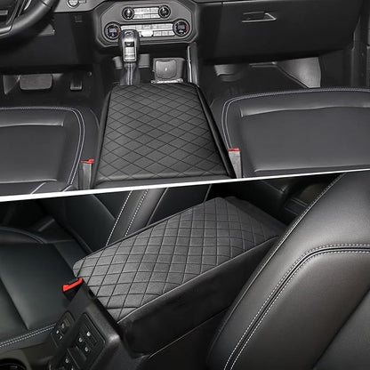 Center Console Cover Compatible with Ford Bronco 2021-2025 2/4 Doors Leather Armrest Box Cushion Cover Middle Console Pad