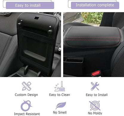 2024 Tucson Center Console Cover 2022-2024 Hynudai Tucson Armrest Cover Tucson Center Console Armrest Pad Soft Leather 2023 Tucson SEL Armrest Console Cover 2024 2023 Hynudai Tucson Accessories (Red)