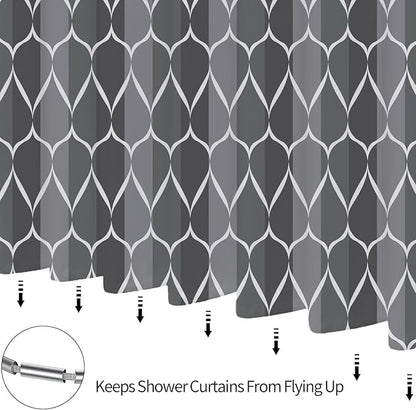 MCCKTIU Gray Modern Bathroom Shower Curtain - Waterproof Fabric, Machine Washable - 72 x 72 Inches