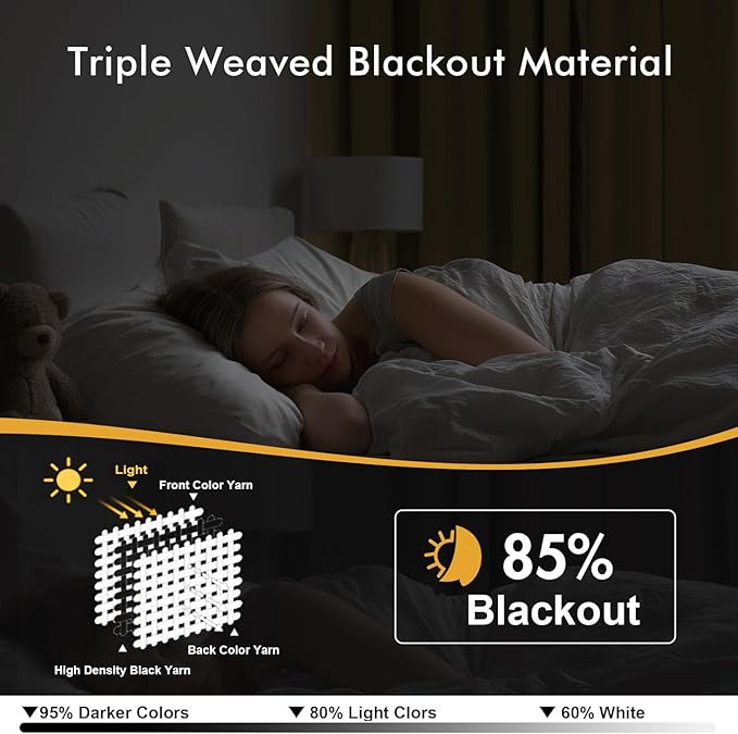 MIULEE Taupe Brown Blackout Curtains