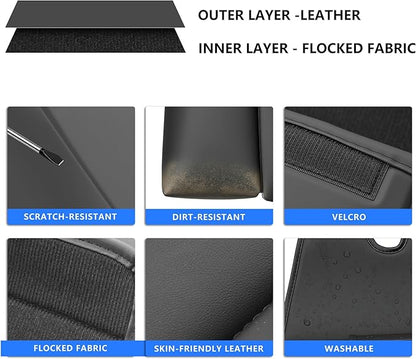 Car Organizer Back Seat, Car Water Cup Travel Tissue Holder Organization Universal car seat Back Storage Sedan SUV Compatible Vehicle Interior Accessories Hand-Sewn car Leather Storage Bag 2pc