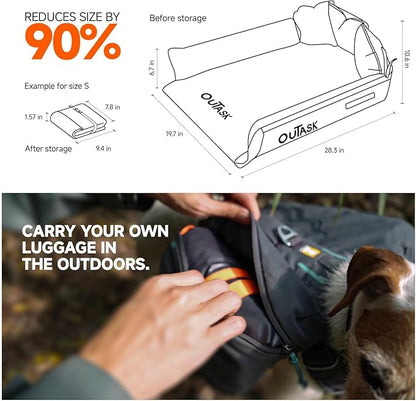 outask Inflatable Outdoor Dog Bed Waterproof,Portable Camping Cot for Large Dogs,Cooling Pet Bed with TPU Fabric Chew Proof Crate Bed Washable (Large)