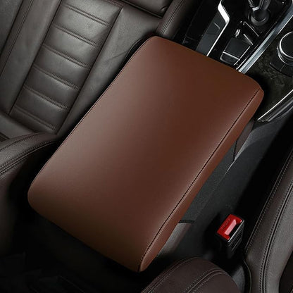 Car Armrest Cover Pad for BMW 3 Series 340i 330d 330i 320i 2000-2025 Premium Leather Center Console Armrest Cushion Pad Anti-Scratch Waterproof Auto Interior Accessories Light Brown