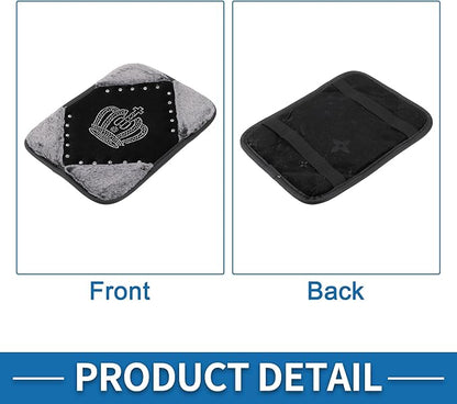 Car Armrest Cushion Pad Non-slip 12.20"x9.06" Seat Box Cover Protector Flannel Gray,Black Center Console Lid
