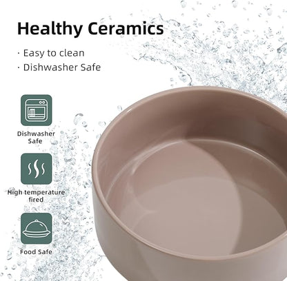 Ceramic 7.3inch Raised Double Bowls Set