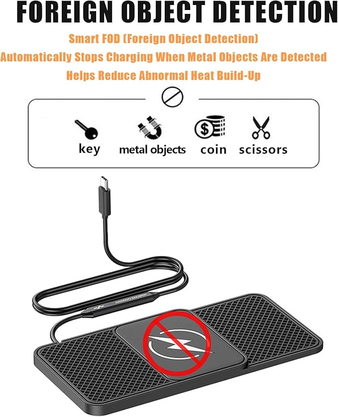 Wireless Car Phone Charger for BMW 4 Series Coupe M4(2014–2025), Type C/USB 20W Fast Charging Pad, Non-Slip Charging Station for Travel Home Office Desk, Lightweight,Type-C