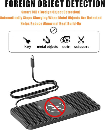 Wireless Car Phone Charger for BMW 4 Series Coupe M4(2014–2025), Type C/USB 20W Fast Charging Pad, Non-Slip Charging Station for Travel Home Office Desk, Lightweight,Type-C
