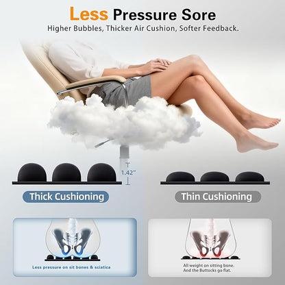 Inflatable Travel Seat Cushion, Built-in Air Pump Car Airplane Chair Cushion for Long Flight Driving Sitting, Office Chair Wheelchair, Pressure Sore Relief, for Sciatica,Coccyx & Buttock Bed Sore SC01