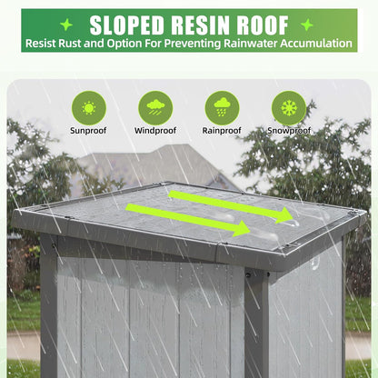 U-MAX Resin Outdoor Storage Cabinet Waterproof with Adjustable Shelves, Vertical Tall Plastic Storage Shed with Reinforced Floor, All Weather Sheds & Outdoor Storage Clearance with Base for Outside
