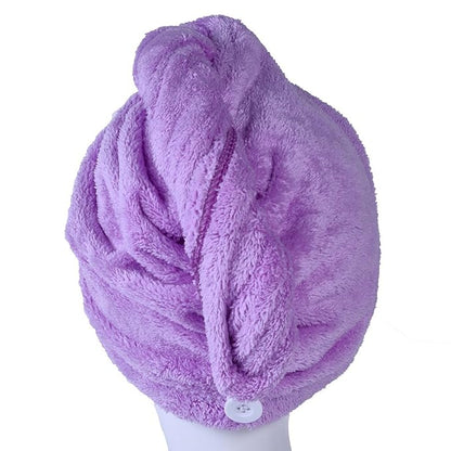 YYXR Microfiber Hair Turban Towel Wrap - Super Absorbent Drastically Reduce Hair Drying Time(2 Pack Puple & Blue)