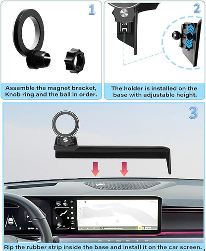 Car Phone Holder for 2024 2025 2026 kIA EV9 Accessories Apply to 12.3 Inch Touch Screen Fixed Clip Magsafe Cell Phone Mount Hands-Free 360° Rotation